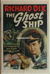 b720 GHOST SHIP one-sheet movie poster '43 Richard Dix, Val Lewton
