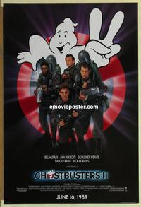 h754 GHOSTBUSTERS 2 advance one-sheet movie poster '89 Murray, Aykroyd