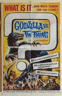 b728 GODZILLA VS MOTHRA one-sheet movie poster '64 The Thing!