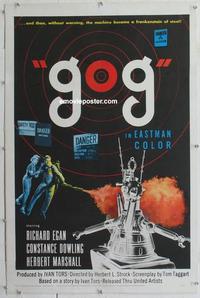 b009 GOG linen one-sheet movie poster '54 horror, Frankenstein of steel!