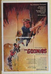 b735 GOONIES one-sheet movie poster '85 teen classic, Drew Struzan art!