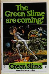 b738 GREEN SLIME one-sheet movie poster '69 classic cheesy sci-fi!