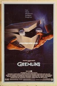 h760 GREMLINS one-sheet movie poster '84 Joe Dante, Phoebe Cates, Gizmo!
