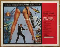 b399 FOR YOUR EYES ONLY int'l half-sheet movie poster '81 Moore as Bond!