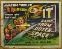 b410 IT CAME FROM OUTER SPACE half-sheet movie poster '53 classic 3-D!