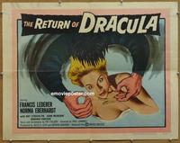 b420 RETURN OF DRACULA half-sheet movie poster '58 Francis Lederer