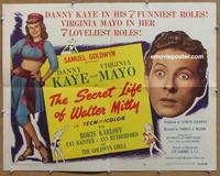 b424 SECRET LIFE OF WALTER MITTY half-sheet movie poster '47 Danny Kaye