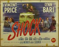 b426 SHOCK half-sheet movie poster '45 Vincent Price, Lynn Bari