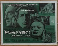 b430 TALES OF TERROR half-sheet movie poster '62 Peter Lorre, Price