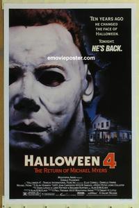 h761 HALLOWEEN 4 one-sheet movie poster '88 The Return of Michael Myers!