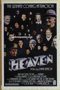 h766 HEAVEN one-sheet movie poster '87 Diane Keaton, Victoria Sellers