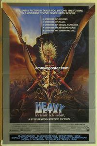 b752 HEAVY METAL one-sheet movie poster '81 classic animation, cool art!