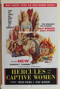b756 HERCULES & THE CAPTIVE WOMEN one-sheet movie poster '63 Reg Park