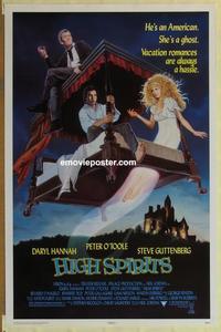 h768 HIGH SPIRITS one-sheet movie poster '88 Daryl Hannah, Peter O'Toole