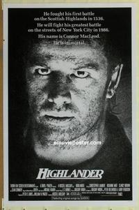 h769 HIGHLANDER one-sheet movie poster '86 Sean Connery, Chris Lambert