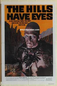 b758 HILLS HAVE EYES one-sheet movie poster '78 Wes Craven, classic image!