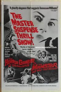 b869 MANSTER/HORROR CHAMBER OF DR FAUSTUS one-sheet movie poster '62