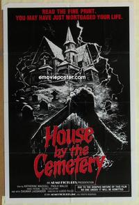 b766 HOUSE BY THE CEMETERY one-sheet movie poster '84 Lucio Fulci, horror!