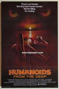 b776 HUMANOIDS FROM THE DEEP one-sheet movie poster '80 classic!