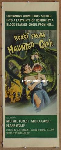 b002 BEAST FROM HAUNTED CAVE insert movie poster '59 sexy image!