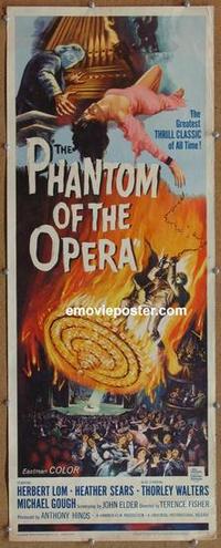 b458 PHANTOM OF THE OPERA insert movie poster '62 Hammer, Lom