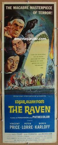 b460 RAVEN insert movie poster '63 Boris Karloff, Price, Lorre