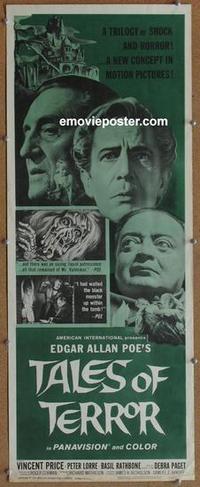 b464 TALES OF TERROR insert movie poster '62 Peter Lorre, Price