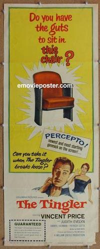 b466 TINGLER insert movie poster '59 Vincent Price, William Castle