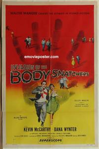 b797 INVASION OF THE BODY SNATCHERS one-sheet movie poster '56 classic!