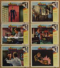 h549 4D MAN 6 movie lobby cards '59 Robert Lansing, Lee Meriwether