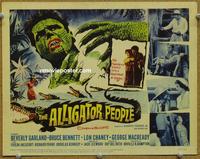 h189 ALLIGATOR PEOPLE movie title lobby card '59 Beverly Garland, Chaney