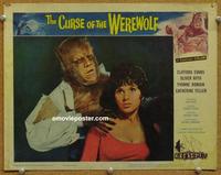 h337 CURSE OF THE WEREWOLF movie lobby card #2 '61 Reed grabbing girl!