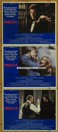 h605 DRACULA 3 movie lobby cards '79 Frank Langella, Laurence Olivier