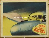 h354 EARTH VS THE FLYING SAUCERS #2 movie lobby card '56 spaceship!