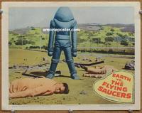 h355 EARTH VS THE FLYING SAUCERS #3 movie lobby card '56 best robot!