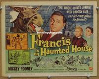 h204 FRANCIS IN THE HAUNTED HOUSE movie title lobby card '56 Mickey Rooney