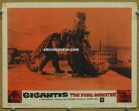 h370 GIGANTIS THE FIRE MONSTER movie lobby card #2 '59 great image!