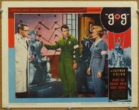 h373 GOG movie lobby card #5 '54 petting the Frankenstein of steel!