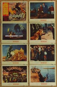h242 GORGO 8 movie lobby cards '61 great giant monster horror images!