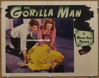 h380 GORILLA MAN movie lobby card '42 John Loder, Ruth Ford