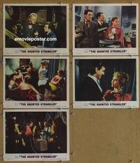 h566 HAUNTED STRANGLER 5 movie lobby cards '58 Boris Karloff, horror!