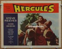 h383 HERCULES movie lobby card #6 '59 mightiest man Steve Reeves!