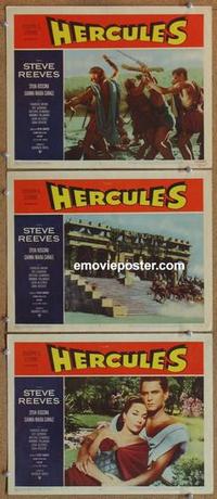 h610 HERCULES 3 movie lobby cards '59 mightiest man Steve Reeves!