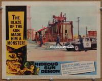 h384 HIDEOUS SUN DEMON movie lobby card #3 '59 the police arrive!