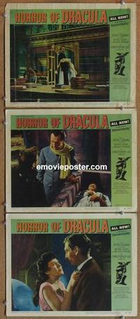 h611 HORROR OF DRACULA 3 movie lobby cards '58 Hammer vampires!