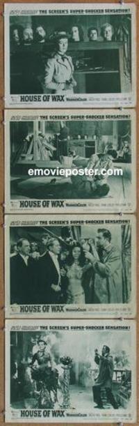 h581 HOUSE OF WAX 4 movie lobby cards '53 Vincent Price, Bronson