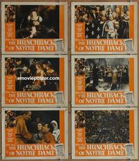 h554 HUNCHBACK OF NOTRE DAME 6 movie lobby cards R52 Laughton, Ohara