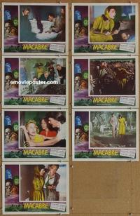 h545 MACABRE 7 movie lobby cards '58 William Castle, Prince