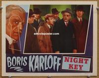 h472 NIGHT KEY movie lobby card R54 Boris Karloff, Warren Hull
