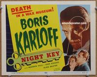 h214 NIGHT KEY movie title lobby card R54 Boris Karloff, Warren Hull